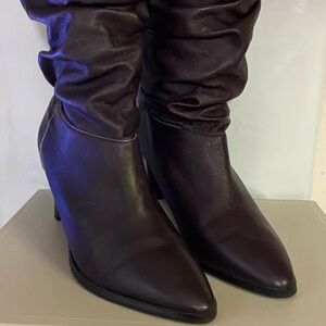 Chic Dark Brown Leather Boots